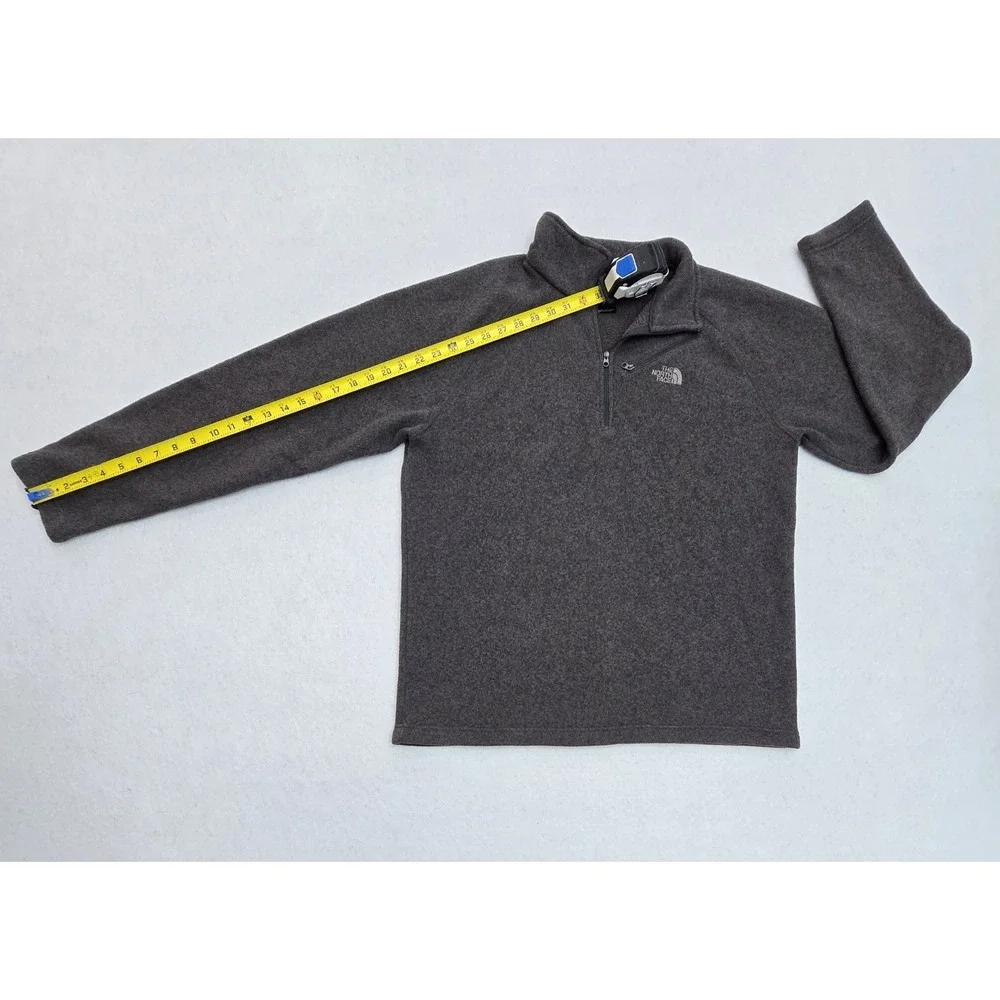 The North Face Mens Large Gray Quarter Zip Fleece Pullover Sweater Jacket